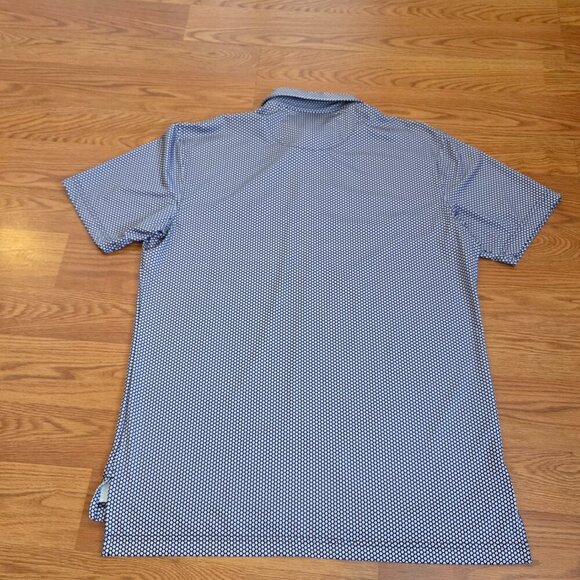 Peter Millar Polo Shirt Mens Medium Purple Diamond AOP Summer Comfort Lake Golf - Picture 11 of 14